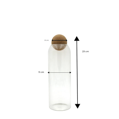 Damoo Premium Glass Storage Jar with Natural Cork Ball Lid – Airtight Transparent Container for Kitchen, Pantry & Home Decor – Minimalist Scandinavian Design - Damoo