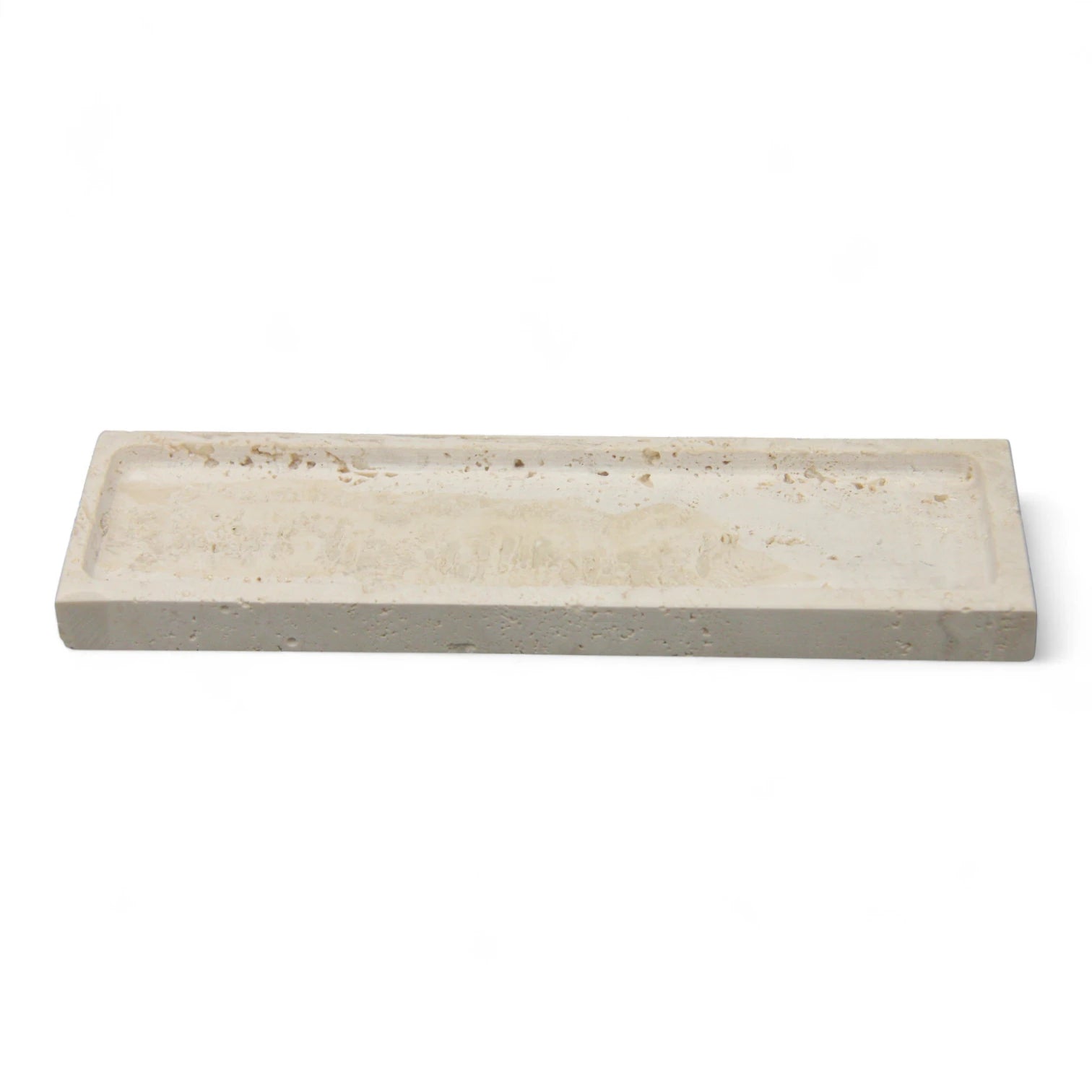 Damoo Rectangular Natural Stone Tray – Handcrafted Marble Catchall for Home Décor, Vanity, Candles, Incense or Jewelry Display - Damoo