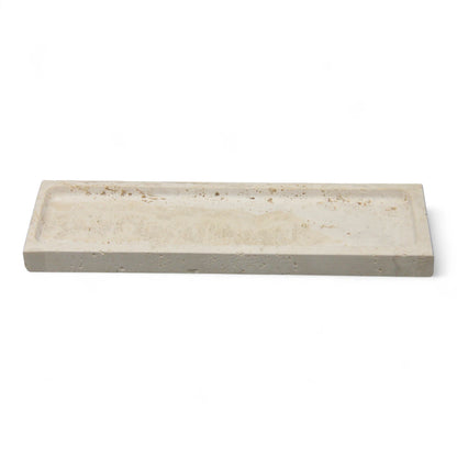 Damoo Rectangular Natural Stone Tray – Handcrafted Marble Catchall for Home Décor, Vanity, Candles, Incense or Jewelry Display - Damoo