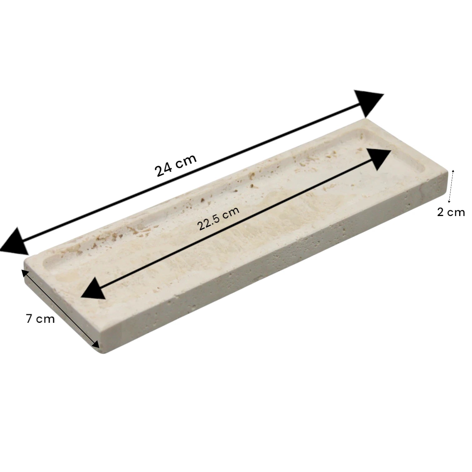 Damoo Rectangular Natural Stone Tray – Handcrafted Marble Catchall for Home Décor, Vanity, Candles, Incense or Jewelry Display - Damoo