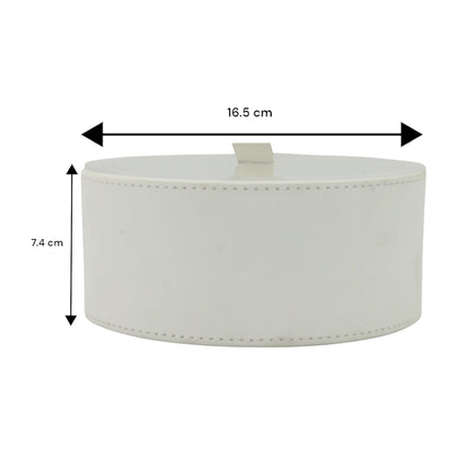 Damoo Round Serving Tray with Acrylic Cover – Minimalist Design - Multi-Purpose Food & Drink Organizer for Kitchen, Coffee Table & Events - Damoo