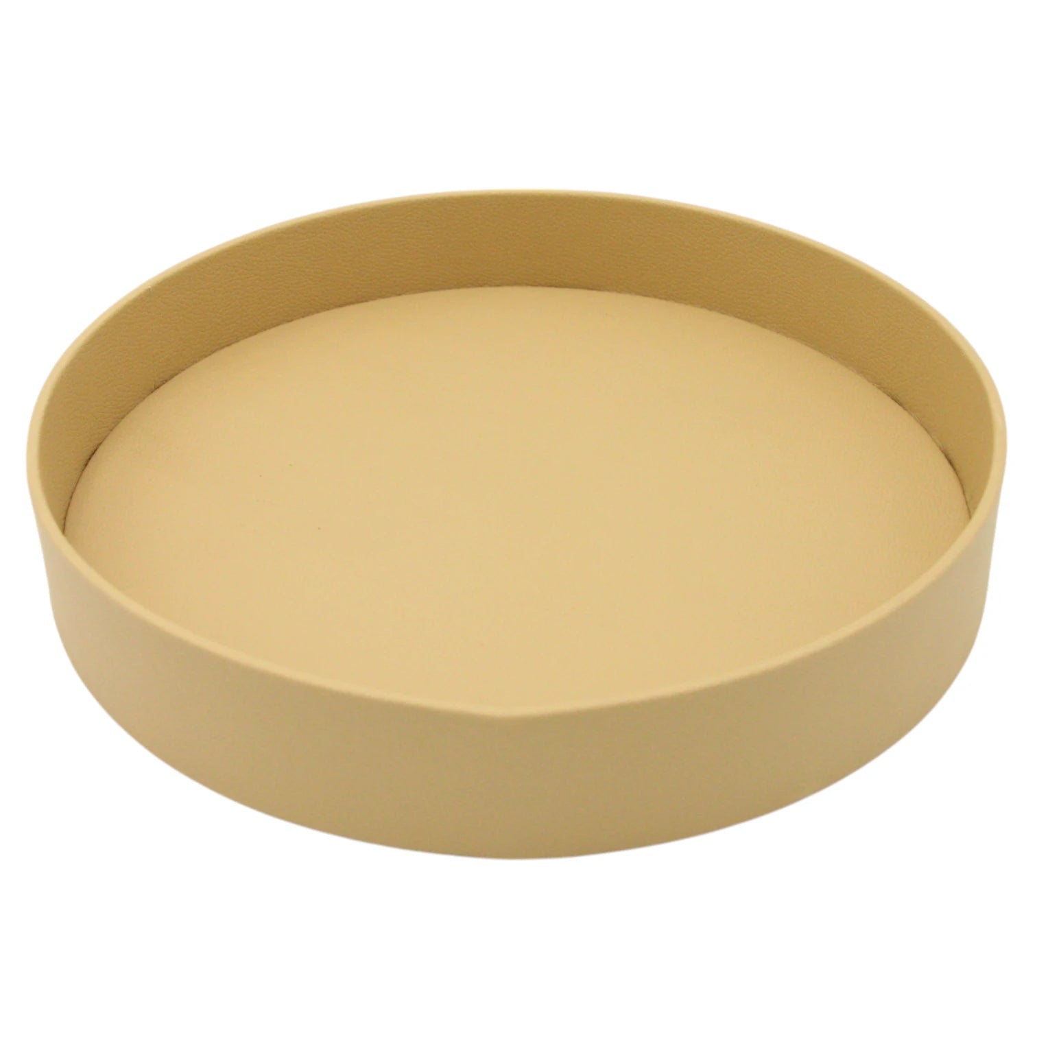 Damoo Rounded Faux Leather Tray – Elegant Catchall Organizer for Keys, Coins, Jewelry & Desk Accessories - Damoo