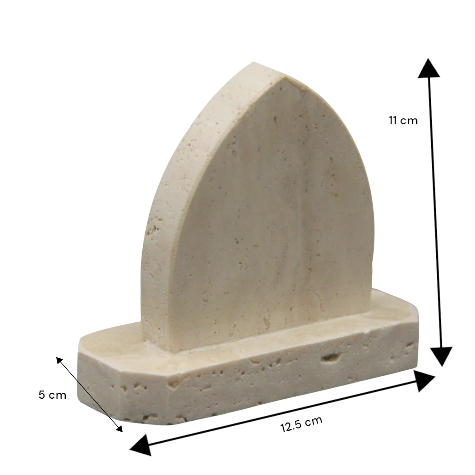 Damoo Sculptural Travertine Marble Stand – Handmade Minimalist Stone Accent for Shelves, Desks, and Modern Home Decor - Damoo
