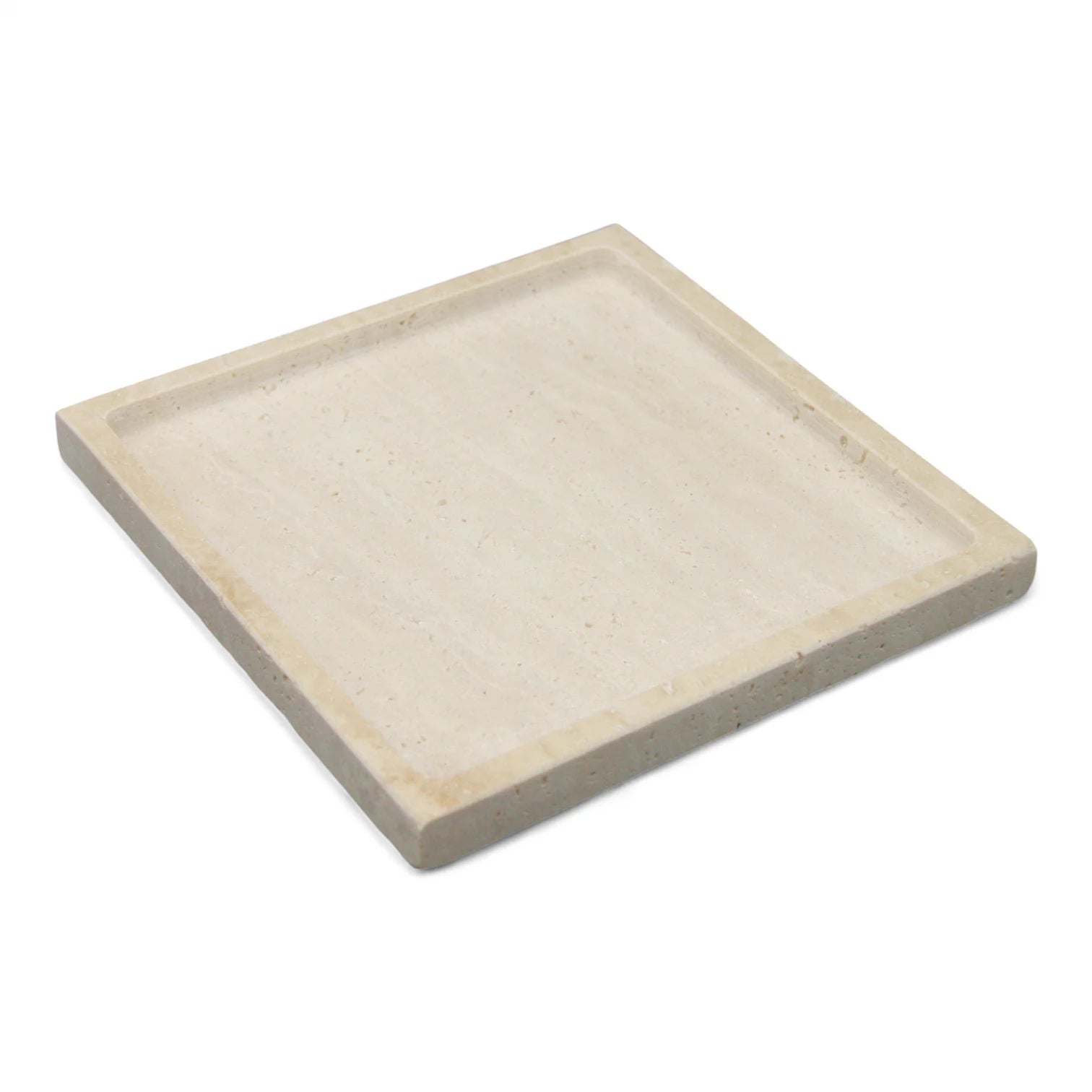 Damoo Square Natural Stone Tray – Handcrafted Marble Catchall Dish for Candles, Incense, Jewelry, or Home Décor Styling - Damoo
