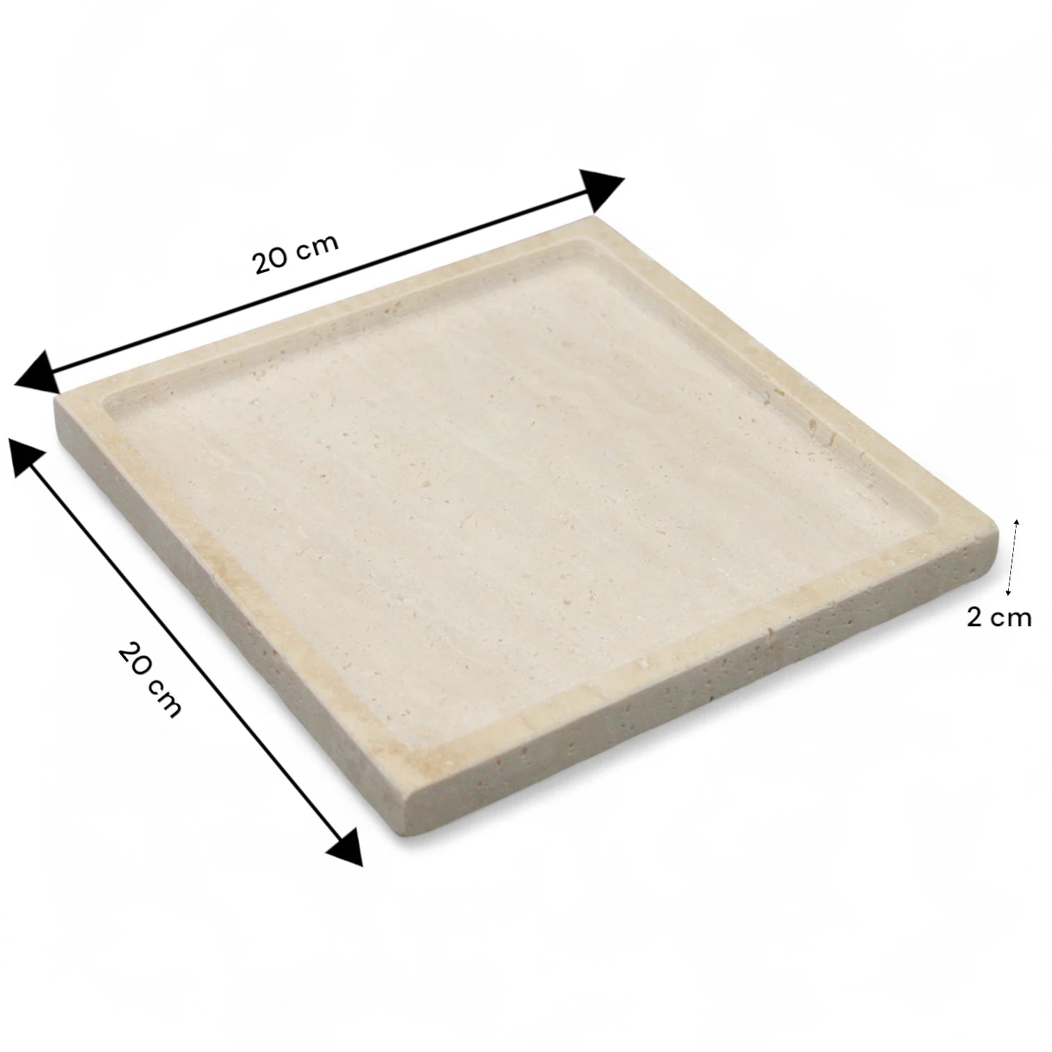 Damoo Square Natural Stone Tray – Handcrafted Marble Catchall Dish for Candles, Incense, Jewelry, or Home Décor Styling - Damoo