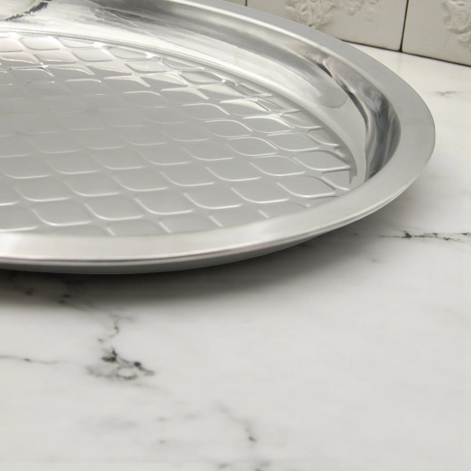 Damoo Stainless Steel Tray – Elegant Serving Solution for Festivals, Pujas, Fruits & Snacks - Damoo