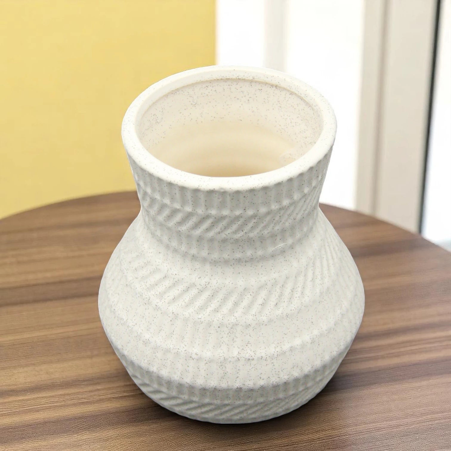 Damoo Textured Ceramic Flower Vase – Modern Minimalist Home Decor for Fresh & Dried Floral Arrangements - Damoo