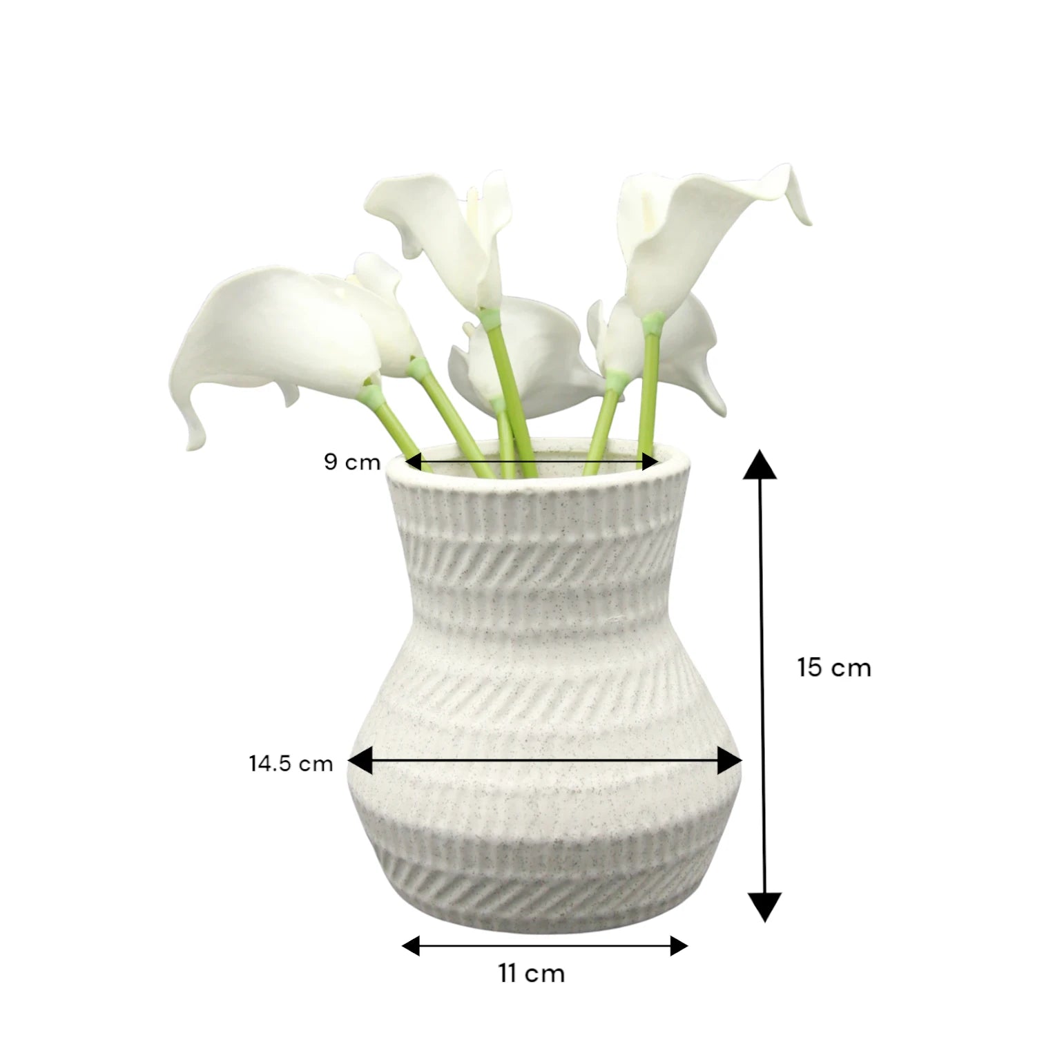 Damoo Textured Ceramic Flower Vase – Modern Minimalist Home Decor for Fresh & Dried Floral Arrangements - Damoo