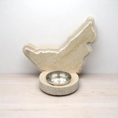 Damoo UAE Map Marble Oud & Incense Burner – Handcrafted Natural Stone Bakhoor Holder with Stainless Steel Insert Bowl – Traditional Emirati Home Decor & Gift Piece - Damoo