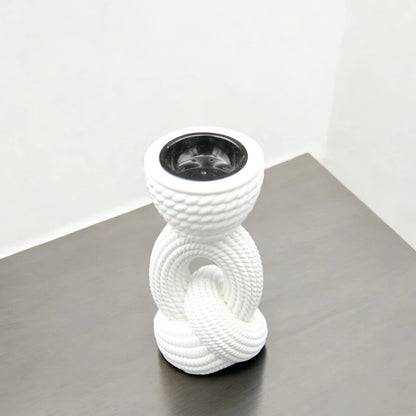 Damoo White Rope-Inspired Arabic Bakhour Burner – Luxury Oud Incense Holder with Tassel | Modern Islamic Home Decor - Damoo