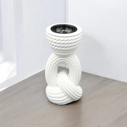 Damoo White Rope-Inspired Arabic Bakhour Burner – Luxury Oud Incense Holder with Tassel | Modern Islamic Home Decor - Damoo