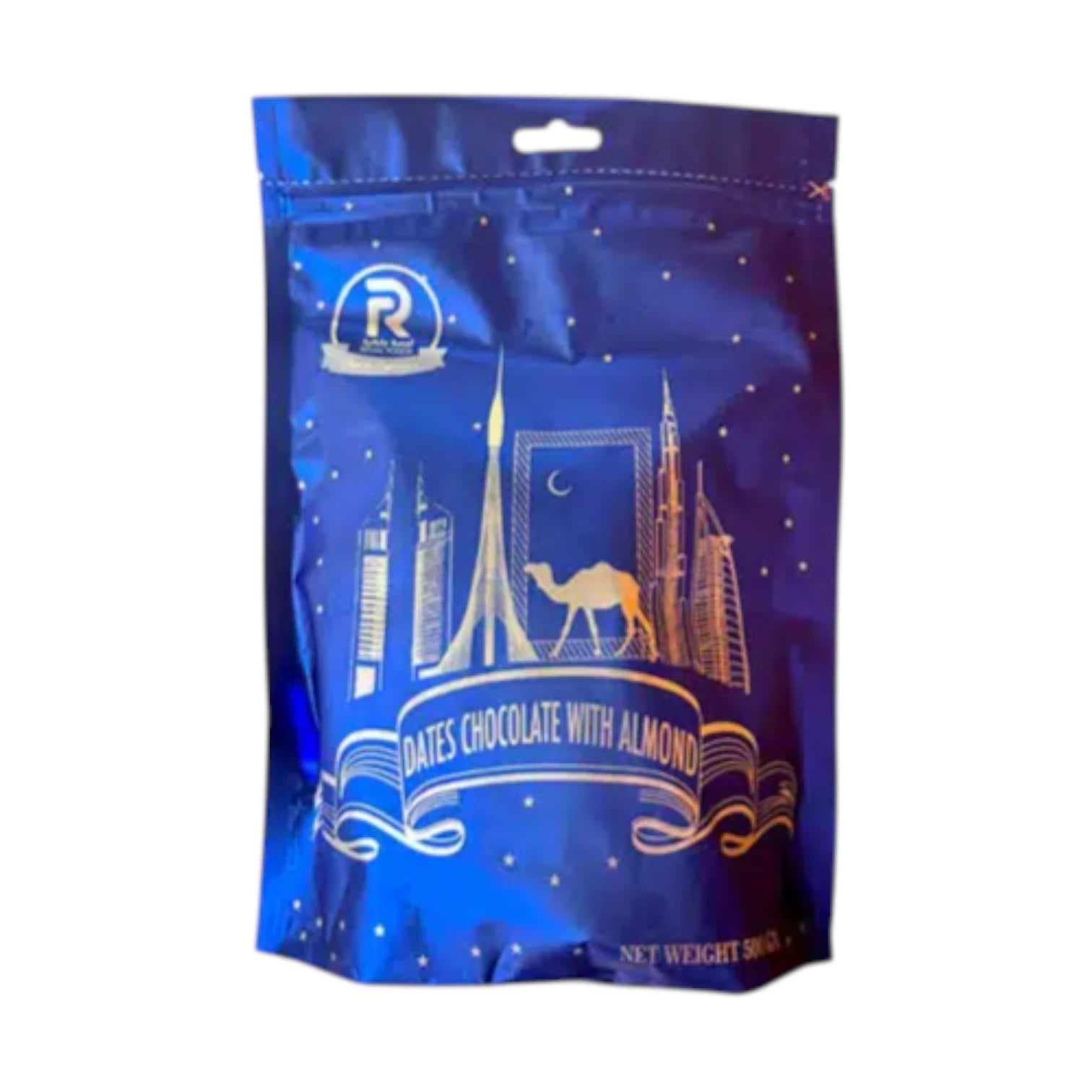 Regal Touch Milk Chocolate Coated Dates with Almonds – Premium 500g Zipper Bag | Rich, Nutty & Indulgent Treats - Damoo