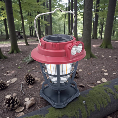 Hurry Bolt HB-9588L Solar Rechargeable LED Lantern 30W – 300 Lumens with USB + Solar Charging, Dual Light Sources & Handle | 1200mAh Battery for Camping, Hiking, Home & Emergency Use
