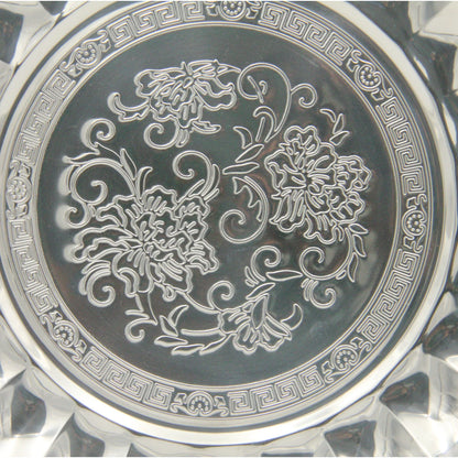 Decorative Stainless Steel Serving Plate – Round Embossed Tray with Floral Pattern – Durable & Rust-Resistant – Ideal for Sweets, Fruits & Events - Damoo