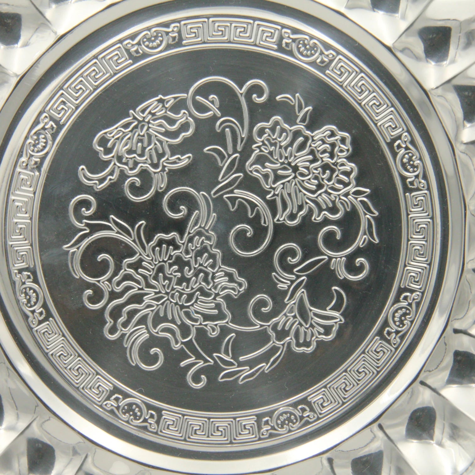 Decorative Stainless Steel Serving Plate – Round Embossed Tray with Floral Pattern – Durable & Rust-Resistant – Ideal for Sweets, Fruits & Events - Damoo