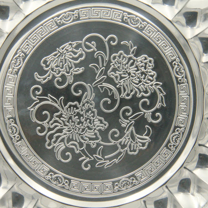 Decorative Stainless Steel Serving Plate – Round Embossed Tray with Floral Pattern – Durable & Rust-Resistant – Ideal for Sweets, Fruits & Events - Damoo
