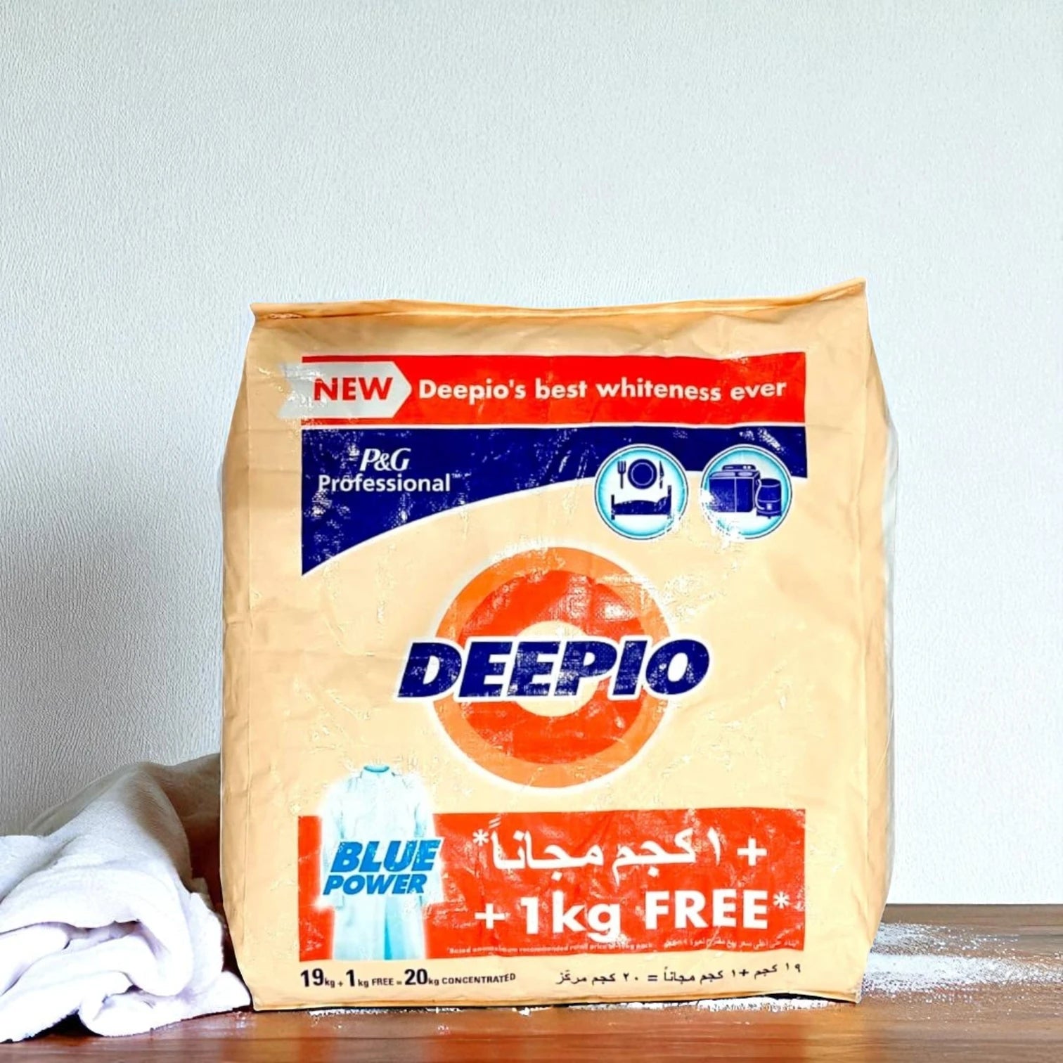 Deepio Laundry Detergent Powder 20Kg (19Kg + 1Kg Free) – Heavy-Duty Grease Removal, Easy Rinse, Concentrated Formula, Ideal for Commercial & Household Use - Damoo