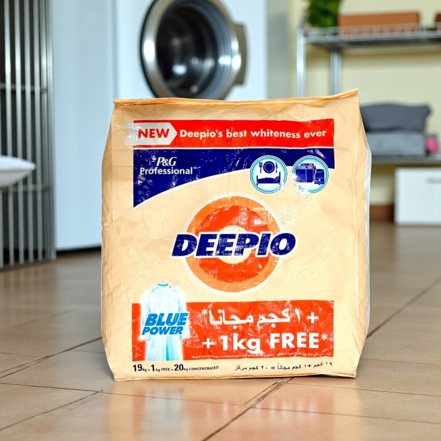 Deepio Laundry Detergent Powder 20Kg (19Kg + 1Kg Free) – Heavy-Duty Grease Removal, Easy Rinse, Concentrated Formula, Ideal for Commercial & Household Use - Damoo
