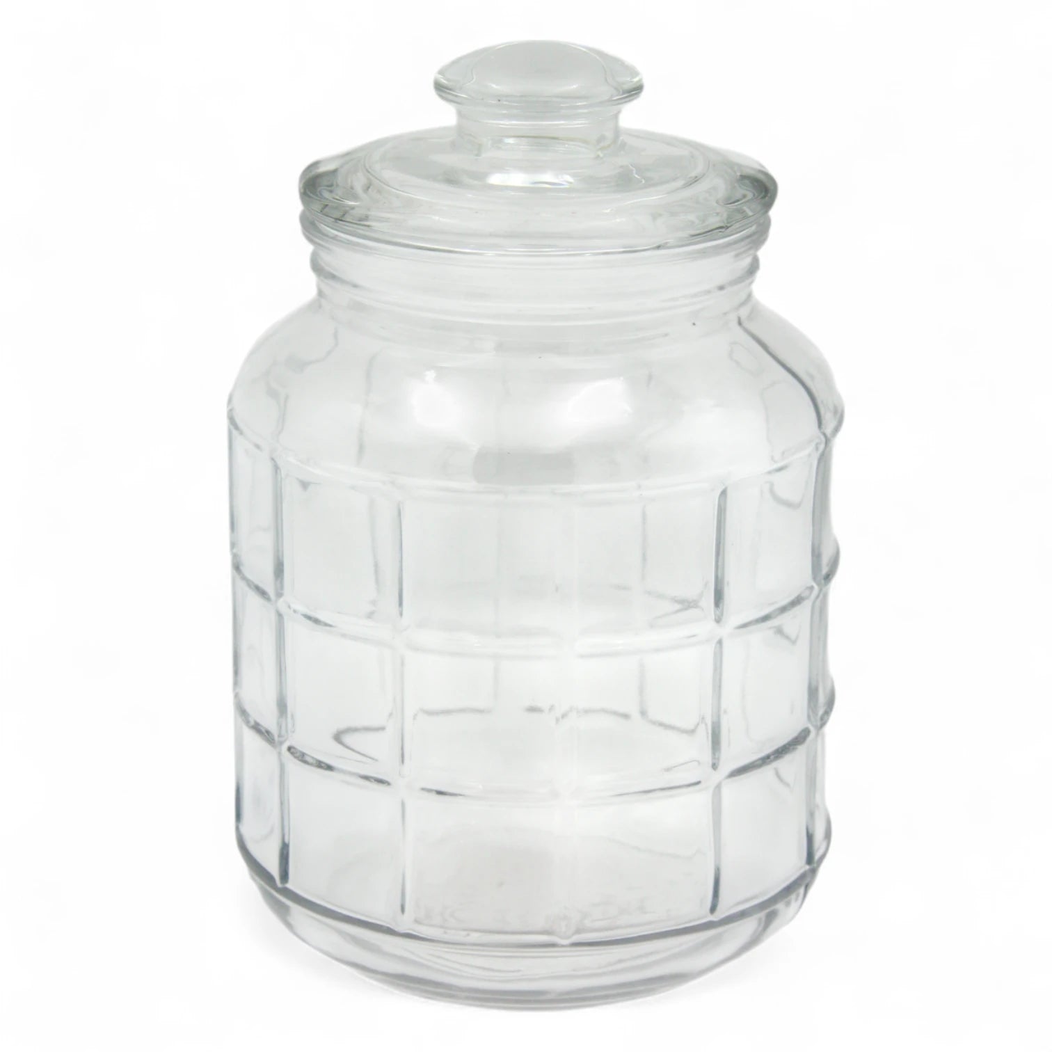 DELISOGA 2.2L Airtight Glass Storage Jar with Lid – Premium Clear Cylinder Container for Kitchen Pantry, Dry Goods & Snacks – Model MFG55-C - Damoo