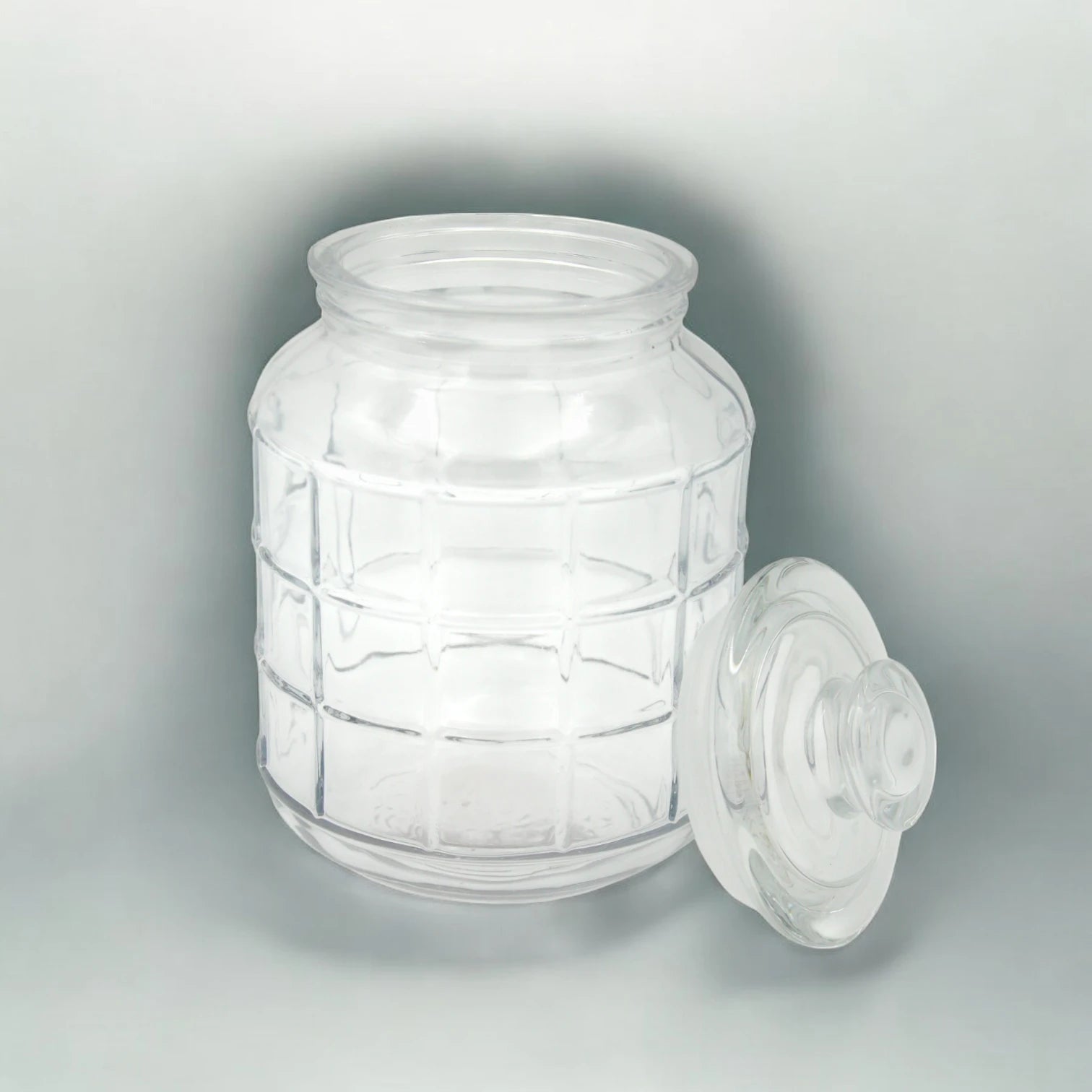 DELISOGA 2.2L Airtight Glass Storage Jar with Lid – Premium Clear Cylinder Container for Kitchen Pantry, Dry Goods & Snacks – Model MFG55-C - Damoo