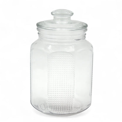 DELISOGA Airtight Glass Storage Jar 2.2 L – Airtight BPA-Free Clear Container with Silicone Seal – Stackable, Durable, Dishwasher Safe – Pantry & Kitchen Organizer - MFG55-A - Damoo