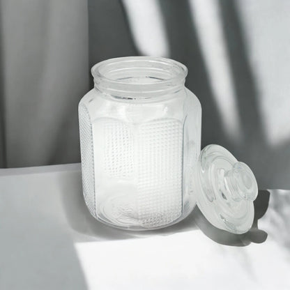 DELISOGA Airtight Glass Storage Jar 2.2 L – Airtight BPA-Free Clear Container with Silicone Seal – Stackable, Durable, Dishwasher Safe – Pantry & Kitchen Organizer - MFG55-A - Damoo