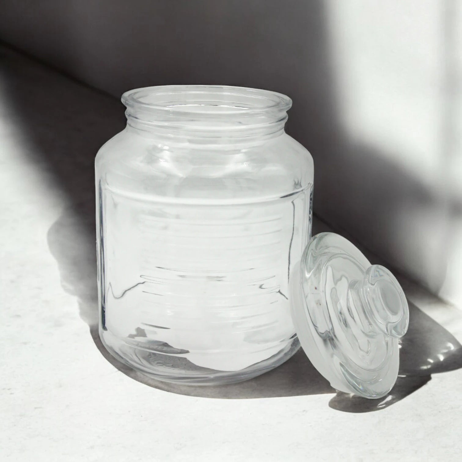 DELISOGA Airtight Glass Storage Jar with Lid 2.2L  – Premium Clear Cylinder Container for Kitchen Pantry, Dry Goods & Snacks – MFG55-D - Damoo