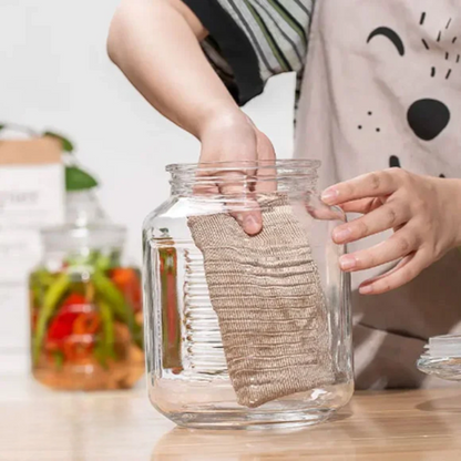 DELISOGA Airtight Glass Storage Jar with Lid 2.2L  – Premium Clear Cylinder Container for Kitchen Pantry, Dry Goods & Snacks – MFG55-D - Damoo