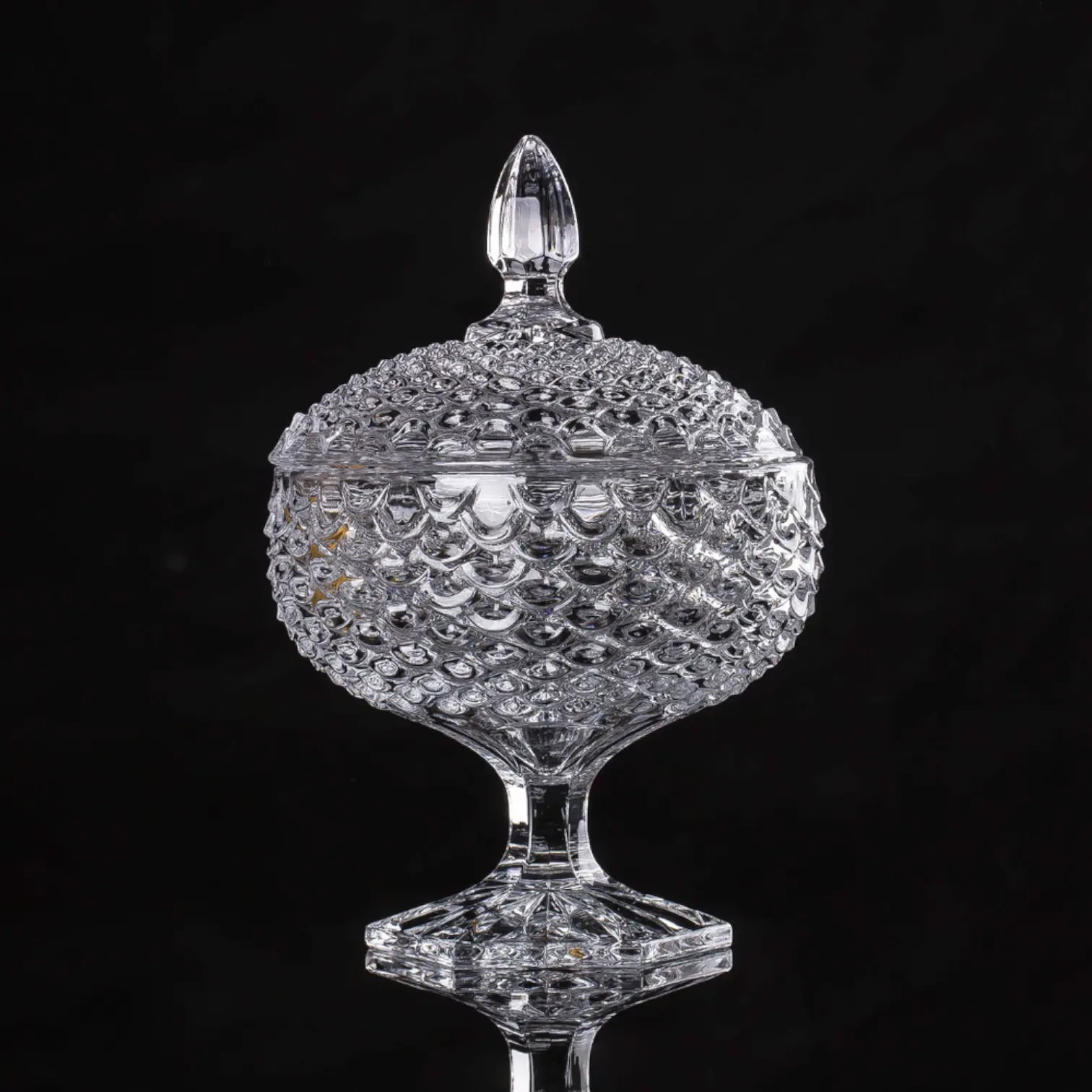 DELISOGA Decorative Candy Jar DSTG1042 – Premium Vintage Soda Lime Glass Jar with Lid – Elegant Bubble-like design Bowl for Home Décor, Candy, Snacks & Gifts - Damoo