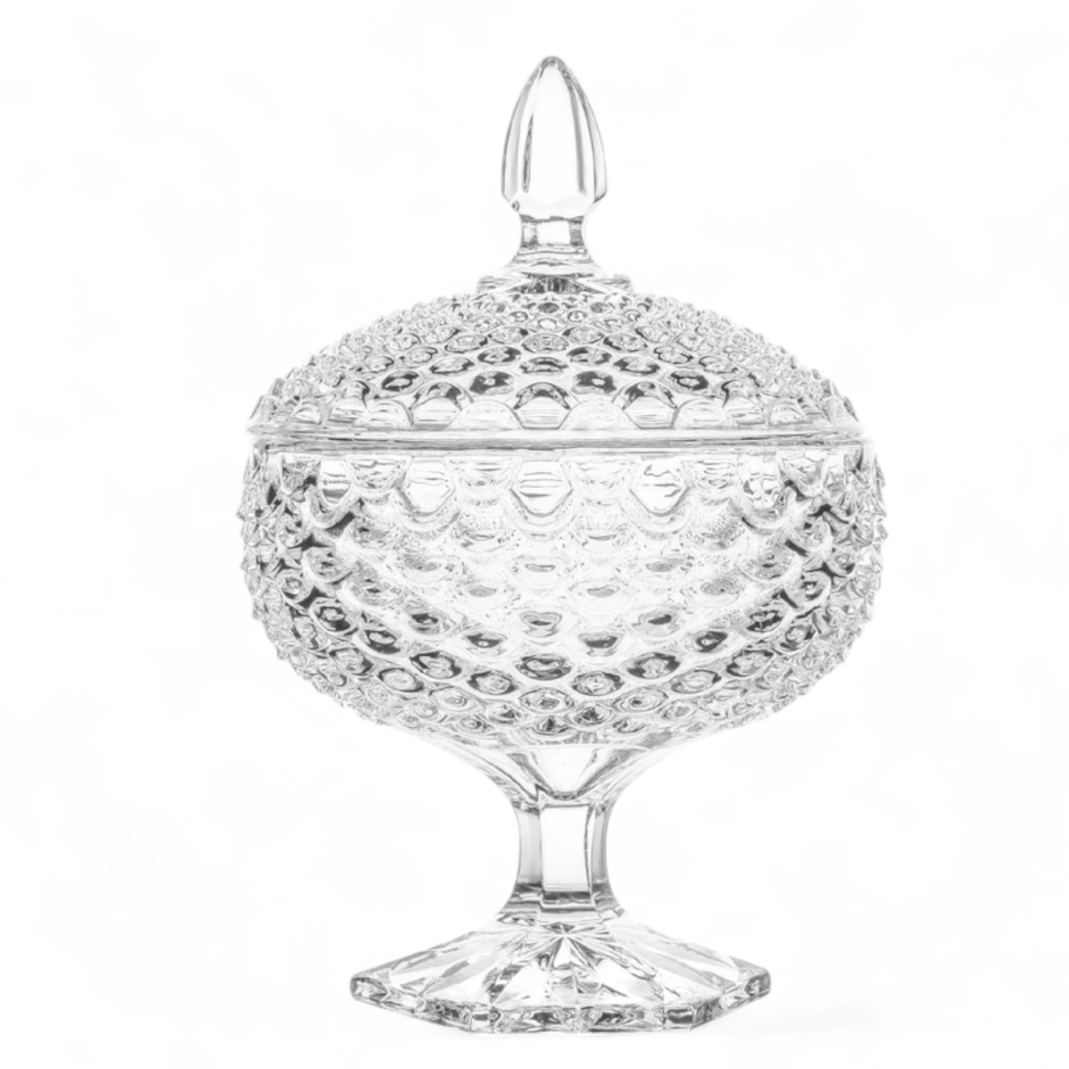 DELISOGA Decorative Candy Jar DSTG1042 – Premium Vintage Soda Lime Glass Jar with Lid – Elegant Bubble-like design Bowl for Home Décor, Candy, Snacks & Gifts - Damoo