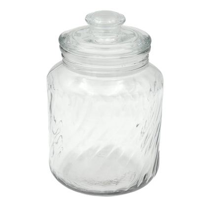 DELISOGA  Fancy Cylindrical Glass Jar with Cork Lid 2.2L – Airtight Food Storage Container – Dishwasher Safe, Clear Design, Ideal for Pantry, Kitchen & Decor - MFG55-B - Damoo