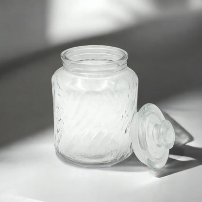 DELISOGA  Fancy Cylindrical Glass Jar with Cork Lid 2.2L – Airtight Food Storage Container – Dishwasher Safe, Clear Design, Ideal for Pantry, Kitchen & Decor - MFG55-B - Damoo