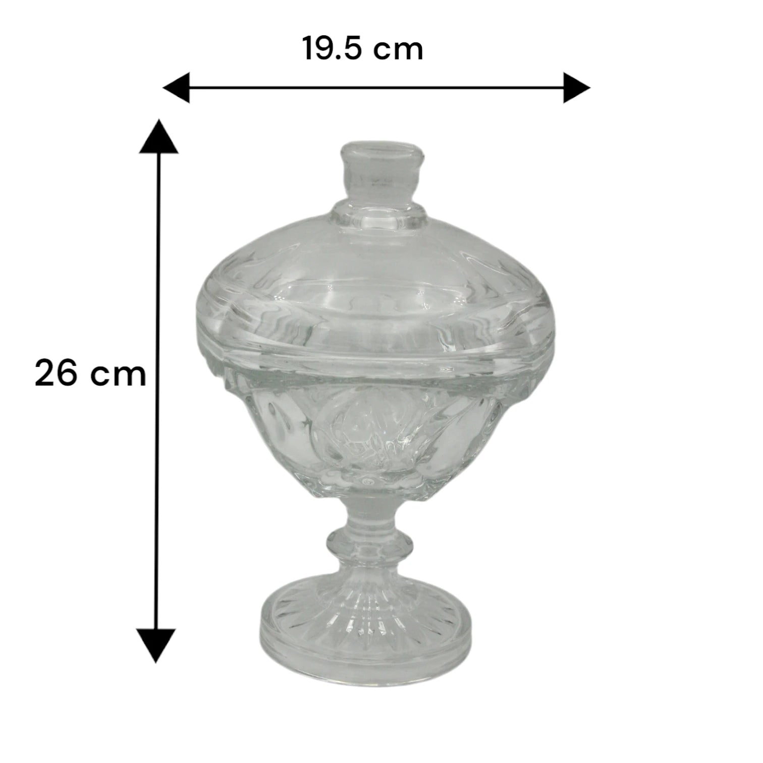 Delisoga Floral Glass Storage Jar with Lid DSZJ2051-6  – Square Design with Small Flower Detail | Airtight Clear Container for Nuts, Snacks, Pantry & Kitchen Décor - Damoo