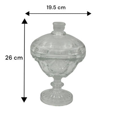 Delisoga Floral Glass Storage Jar with Lid DSZJ2051-6  – Square Design with Small Flower Detail | Airtight Clear Container for Nuts, Snacks, Pantry & Kitchen Décor - Damoo