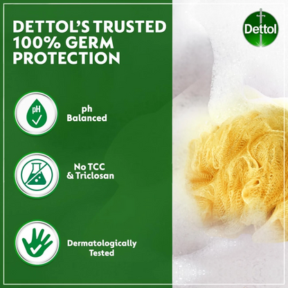 Dettol Hydra Cool Antibacterial Shower Gel – Cucumber & Icy Menthol, 500ml + 250ml | 2X Cooling Freshness & Germ Protection - Damoo