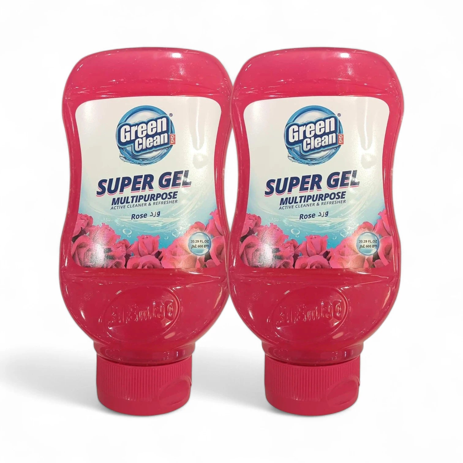 Green Clean Super Gel Multipurpose Cleaner – Rose Scent – Powerful Stain & Grease Remover – Easy Squeeze Bottles – 600g (Pack of 2)
