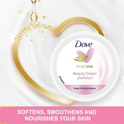 Dove Beauty Body Cream 150ml – Lightweight Moisturizer for Soft, Smooth & Radiant Skin - Non-Greasy, Daily Nourishing Formula - Suitable for All Skin Types - Damoo