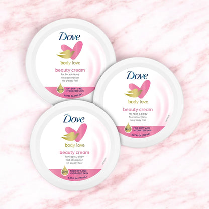 Dove Beauty Body Cream 150ml – Lightweight Moisturizer for Soft, Smooth & Radiant Skin - Non-Greasy, Daily Nourishing Formula - Suitable for All Skin Types - Damoo