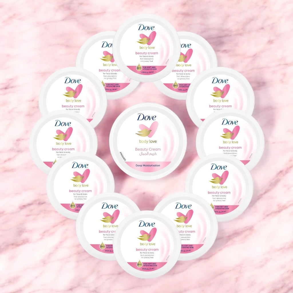 Dove Beauty Body Cream 150ml – Lightweight Moisturizer for Soft, Smooth & Radiant Skin - Non-Greasy, Daily Nourishing Formula - Suitable for All Skin Types - Damoo