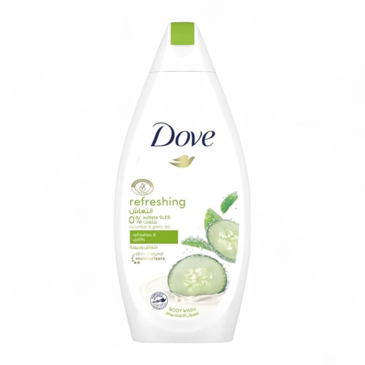 Dove Go Fresh Body Wash Cucumber & Green Tea – Moisturizing & Refreshing Cleanser for Soft Skin, 500ml | Sulfate-Free, Plant-Based, pH-Balanced, Recycled Bottle - Damoo
