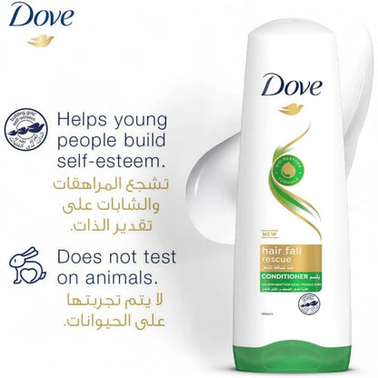 Dove Hair Fall Rescue Conditioner – 350ml | Reduces Hair Fall by up to 98% | Bio-Restore & Nutrilock Actives | Nourishing, Frizz Control & Damage Repair | For Daily Use - Damoo