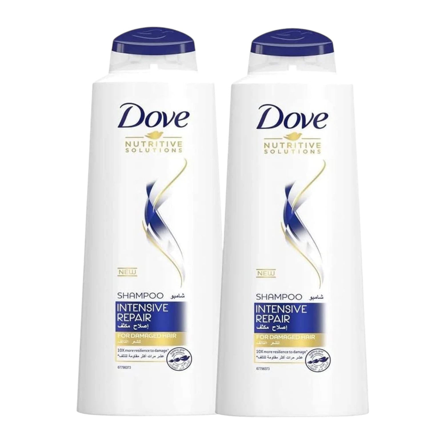 Dove Intensive Repair Shampoo – Pack of 2 (400ml Each) | For Damaged Hair | With Bio-Restore Formula, Amino Acids & Nourishing Oils | 100% Healthy-Looking Hair | Alcohol-Free - Damoo