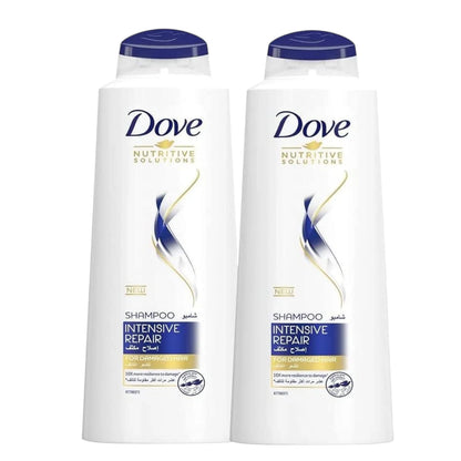 Dove Intensive Repair Shampoo – Pack of 2 (400ml Each) | For Damaged Hair | With Bio-Restore Formula, Amino Acids & Nourishing Oils | 100% Healthy-Looking Hair | Alcohol-Free - Damoo