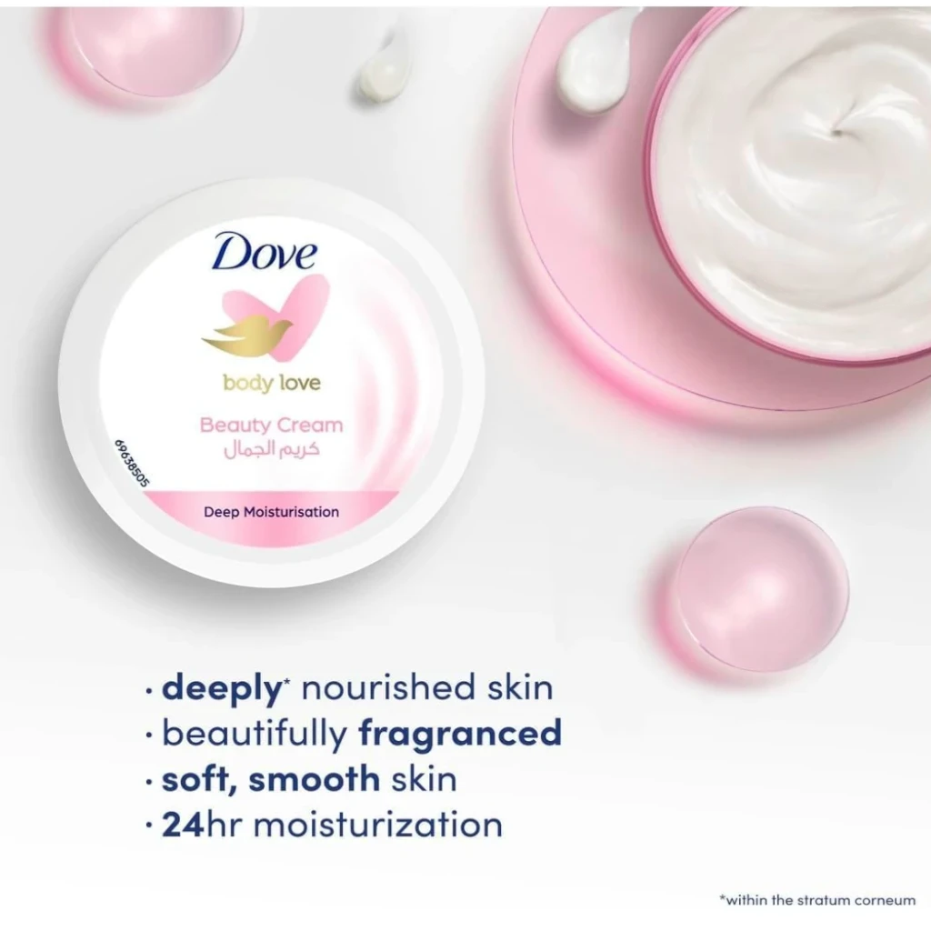 Dove Nourishing Beauty Body Cream 75 ML – Lightweight Moisturizer for Soft, Smooth Skin | Non-Greasy Formula | For All Skin Types - Damoo