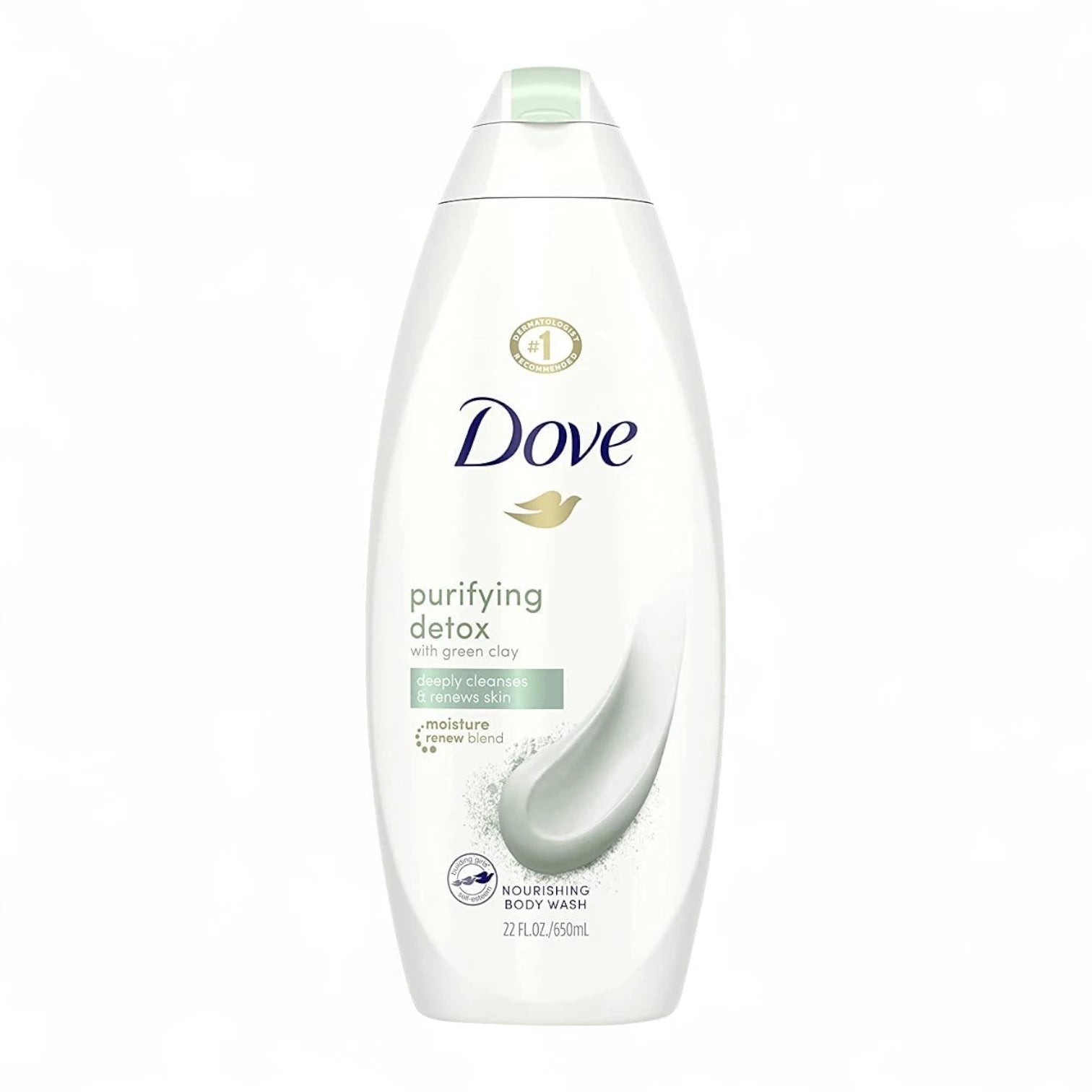 Dove Purifying Detox Shower Gel with Green Clay, 500ml – Sulfate-Free, Deep Cleansing & Skin Nourishing Body Wash for Dry Skin - Damoo