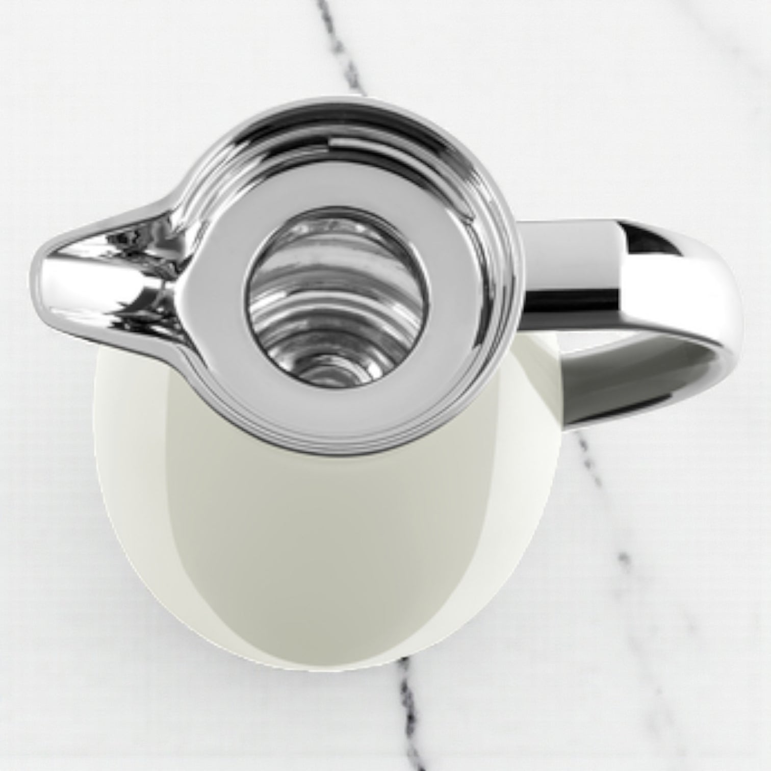 Emsa Campo Vacuum Flask 1.0L – Stainless Steel Insulated Jug with Quick-Tip One-Hand Closure, 100% Leak-Proof Design, 12H Heat / 24H Cold Retention, High-Gloss Chrome Finish (White) - Damoo