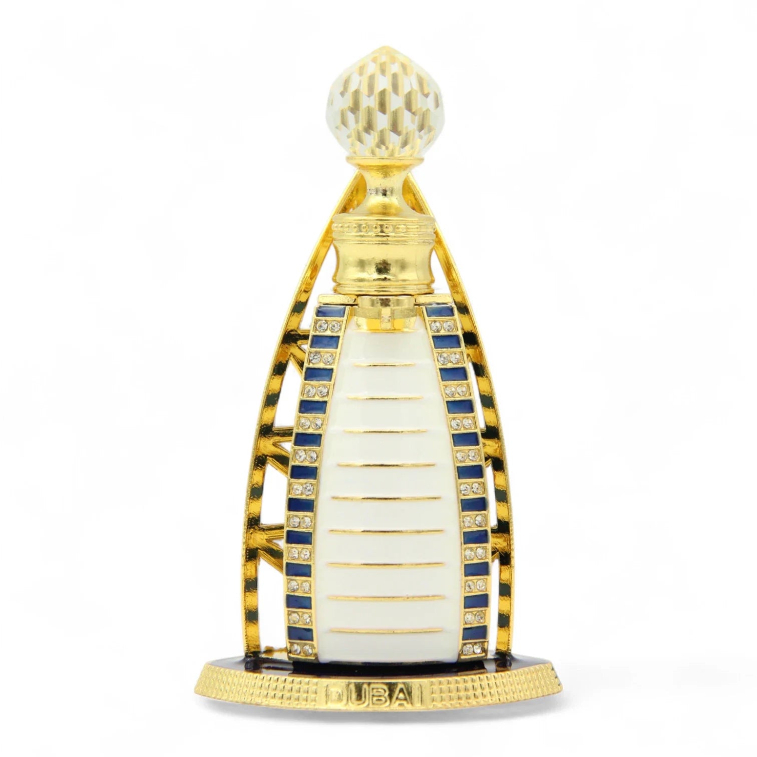 Dubai Burj Al Arab Perfume Bottle 50 ML – Luxury Refillable Fragrance Holder with Crystal Dropper & Gold Detailing - Damoo