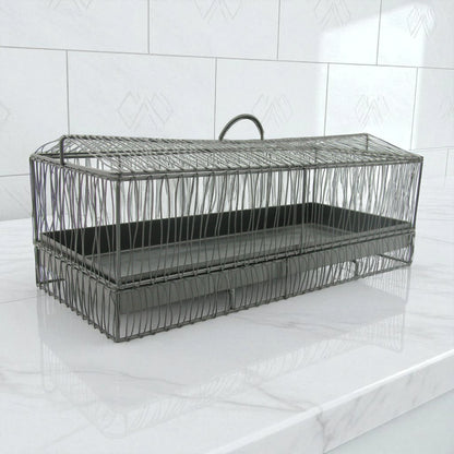 Durable Multipurpose Serving Tray with Shatter-Resistant Base & Insect-Proof Metal Mesh Dome – Ideal for Elegant Fruit, Pastry, and Dessert Presentation Indoors or Outdoors - Damoo