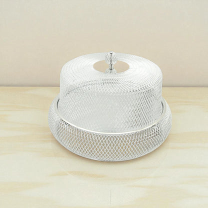 Durable Snack & Dessert Tray with Insect-Proof Metal Mesh Dome – Shatter-Resistant Base for Elegant Indoor & Outdoor Food Serving - Damoo