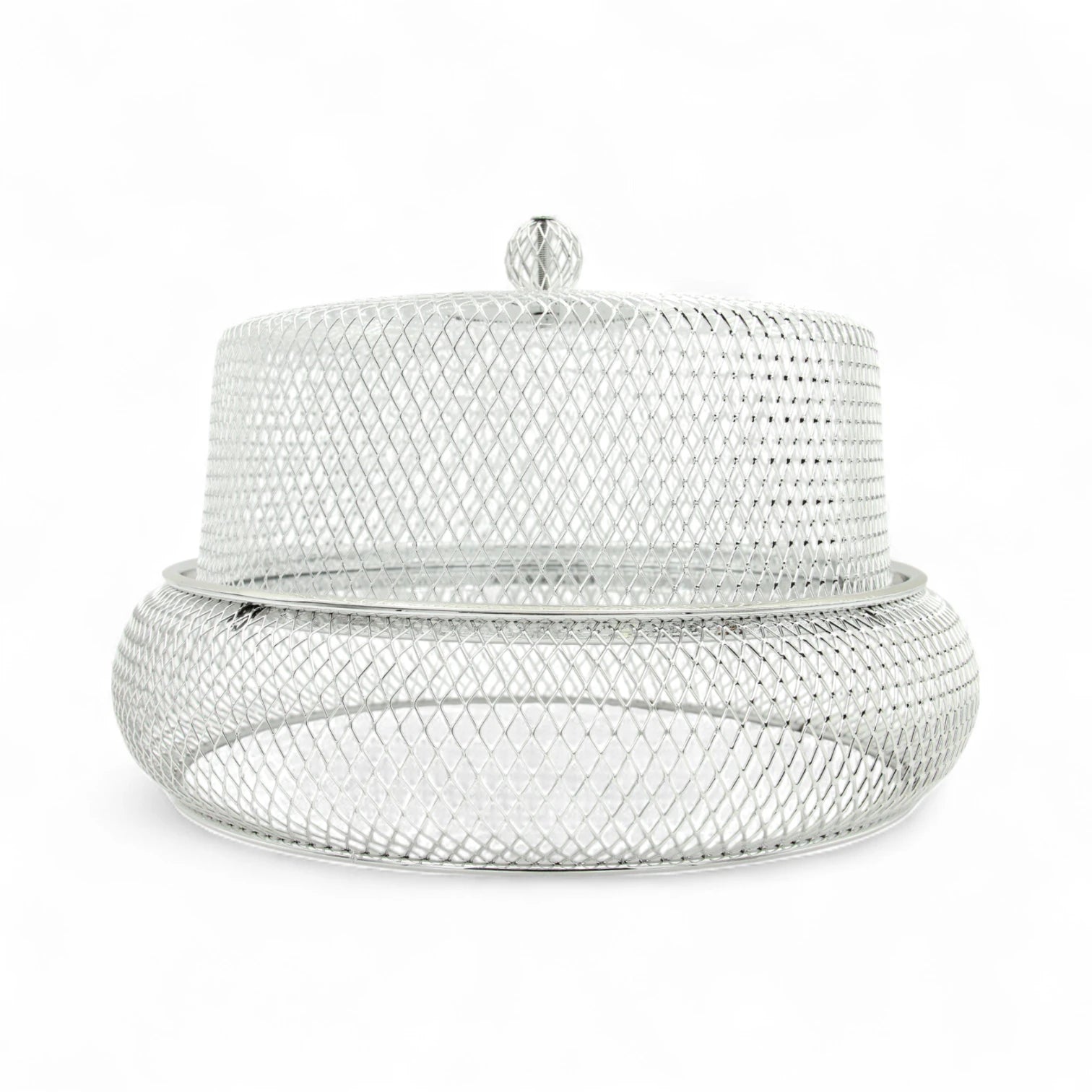 Durable Snack & Dessert Tray with Insect-Proof Metal Mesh Dome – Shatter-Resistant Base for Elegant Indoor & Outdoor Food Serving - Damoo